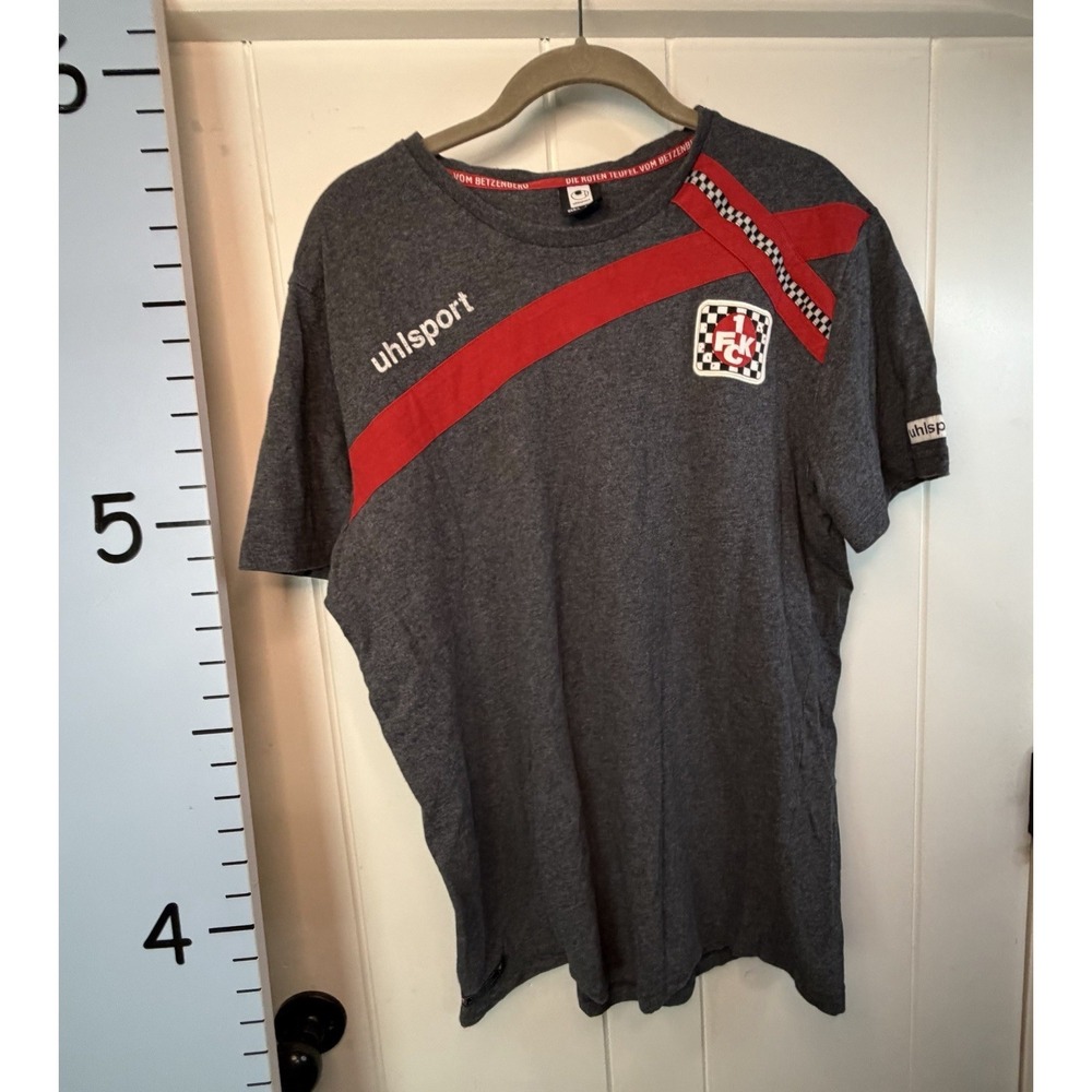 Uhlsport Die Roten Teufel German Soccer Gray Red Jersey Top Men 42/48 Large